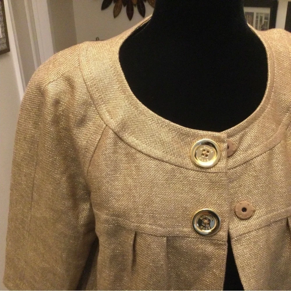 Michael Kors Metallic Tweed Cropped Jacket | Size Small